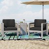 Christopher Knight Home Aviara Outdoor Aluminum 3 Piece Chat Set with C Shaped Side Table - 2 of 4