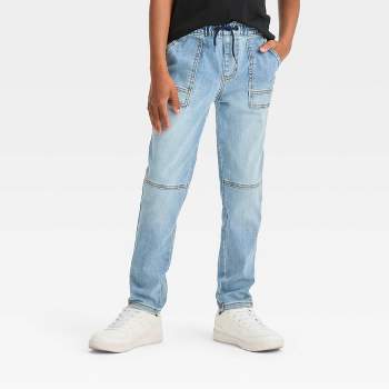 Boys' Super-stretch Slim Jeans - Cat & Jack™ Medium Wash 18 Husky : Target