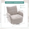 GDFStudio Colette Modern 360° Swivel Striped Pattern Boucle Upholstered Arm Chair - 3 of 4