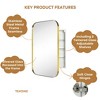 TEHOME Surface and Recessed Mount Rectangular Stainless Steel Metal Framed Bathroom Medicine Cabinet with Mirror - 3 of 4