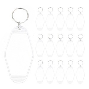 Unique Bargains Blank Vintage Motel Keychain for DIY Ornament Backpack Label 16 Pcs - 1 of 4