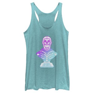 Women's Fortnite Skull Trooper All Hail Glow Racerback Tank Top - 1 of 4