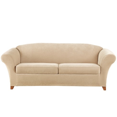 3pc Stretch Pique Sofa Slipcovers Sure Fit Target