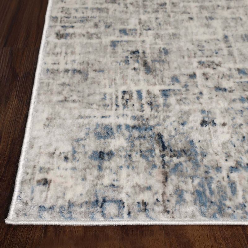 Distressed Contemporary Abstract Modern Indoor Runner or Area Rug by Blue Nile Mills, 3 of 8