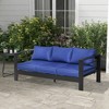 Outsunny Aluminum Cushioned Patio Furniture, Wide Armrests Outdoor Sofa, for Garden, Balcony - 3 of 4
