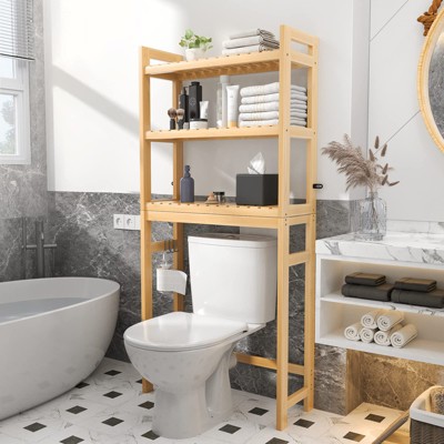 Aheaplus 3-Tier Bamboo Over The Toilet Storage Shelf