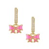 Junior Jewels 14K Gold Over Sterling Silver Cubic Zirconia Bow Drop Earrings - 3 of 4
