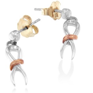 Haus of Brilliance Two-Toned Silver Awareness Ribbon Dangle Earrings - 1 of 4