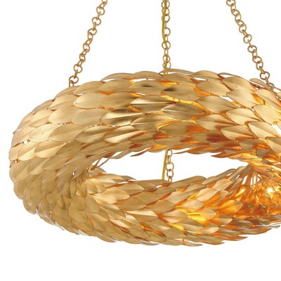 Antique Gold Crystal 6-Light Candle Chandelier