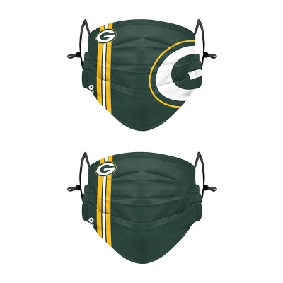 NFL Green Bay Packers Adult Gameday Adjustable Face Covering - 2pk