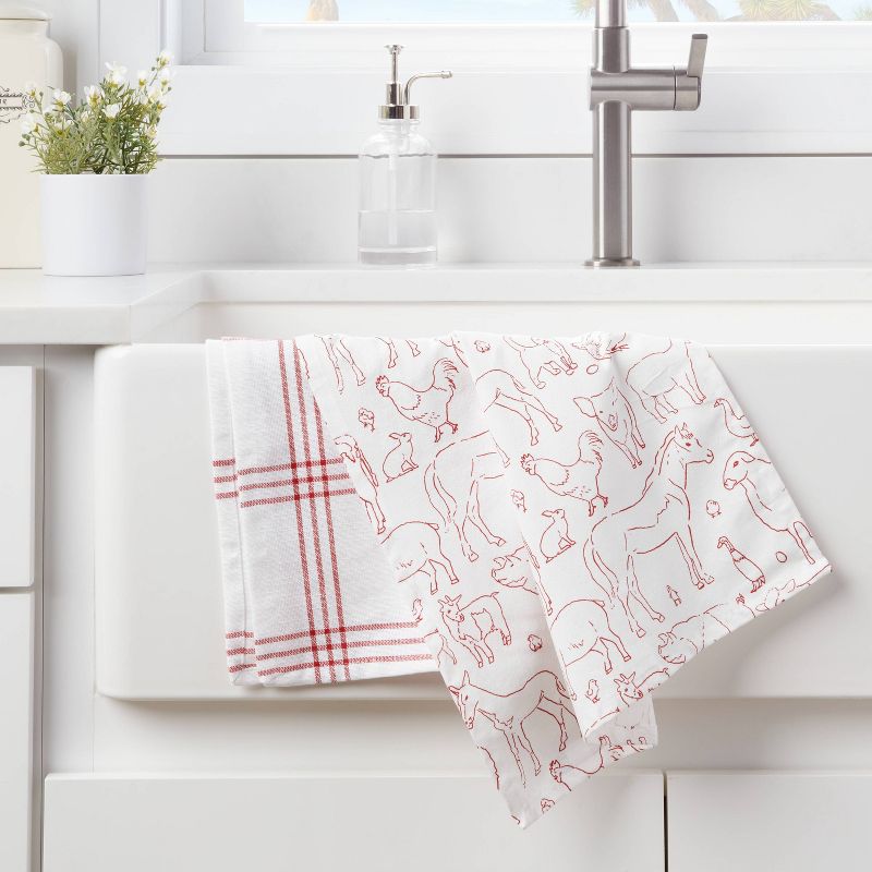 2pk Cotton Printed Kitchen Towel - Threshold™, 3 of 8