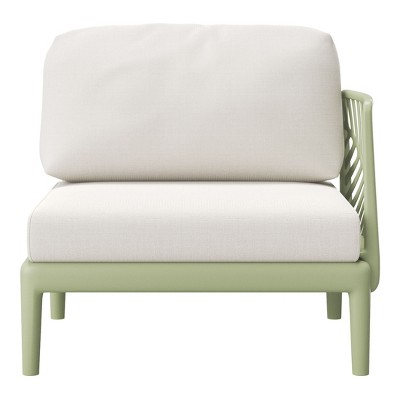 WestinTrends Playa Modern Outdoor Polypropylene Resin Right Arm Facing Deep Seating Sectional Chair, Green