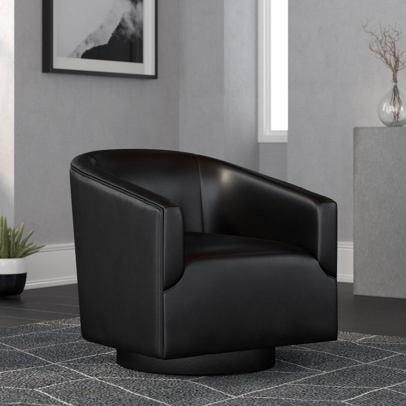 Comfort Pointe Gaven Wood Base Swivel Accent Chair, 3 of 9