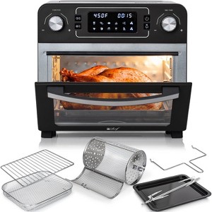 Deco Chef 24QT Stainless Steel Countertop Toaster Air Fryer Oven with Accessories (Black) - 1 of 4