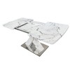 Modern Square Dining Table with Metal X-Shape Legs, Black Marble Print Top, 220lbs Load Capacity - 4 of 4