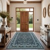 Washable Vintage Rug Non Slip Low Pile Rug Soft Floral Distressed Throw Floor Cover Foldable Indoor Carpet for Living Room Bedroom Playroom Nursery - 3 of 4