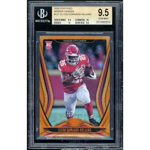 Clydes Edwards-Helaire Rookie 2020 Panini Certified Mirror Orange #121 (pop 2) BGS 9.5 - 1 of 2