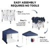 10 x 10 Pop Up Canopy, All Season Instant Canopy with 2 Sidewalls and Vented Roof, Portable Party Tent with Wheeled Carry Bag - 4 of 4