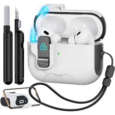 HTUTWOO for AirPods Pro 2nd/1st Generation Case with Secure Lock,Shockproof Hard Protective Cover for AirPods Pro 2 Case with Phone Holder