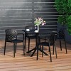 WestinTrends Playa 5-Piece Outdoor Resin Square Patio Dining Table Set with Modern Stackable Patio Dining Chairs, Black - 2 of 4