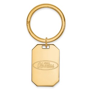 Black Bow Jewelry 14k Yellow Gold Plated Sterling Silver Mississippi Rebels NCAA Key Chain - 1 of 3