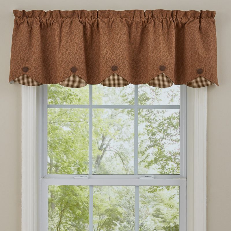 Shades of Brown Lined Scallop Valance, 1 of 5