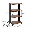 Itopfox 4-Tier AV Media Stand with Power Strips, Wooden Corner Shelf for DVD Players, Game Console, TV Box, Cable Box, Xbox, WiFi Router - 3 of 4