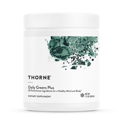 Thorne Daily Greens Plus - Comprehensive Greens with Matcha, Spirulina, Moringa and Adaptogen, Mushroom and Antioxidant  - Mint - 7.2 Oz - 30 Servings