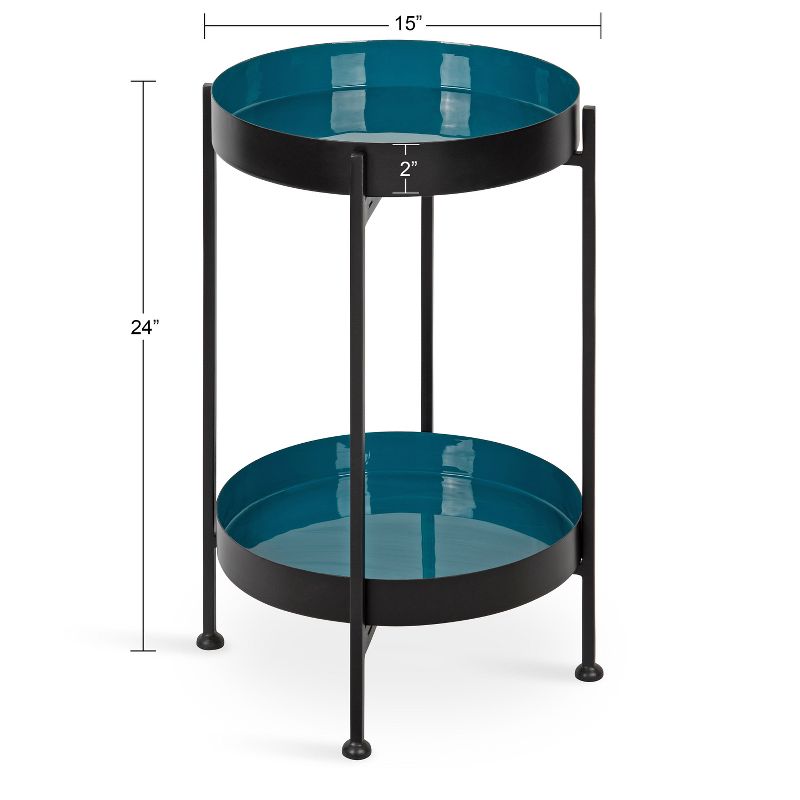 Kate and Laurel Nira Two-Tiered Metal Side Table, 3 of 9