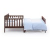 Yinvani Brown Wood Baby Crib with Double Safety Guardrails - 3 of 4