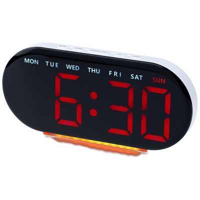 Unique Bargains Digital Plastic Corded Electric Adjustable Accurate Alarm Clock 7.1 x 3.1 x 1.2 inch