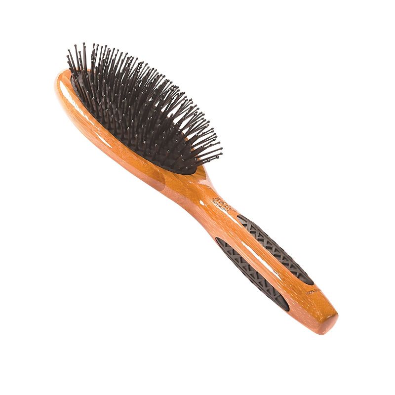 Bass Brushes Style & Detangle Hair Brush Premium Bamboo Handle with Professional Grade Nylon Pin Large Oval, 3 of 5