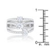 Slickblue Modern 1.8ct Clear Cubic Zirconia Ring, Rhodium-Plated with Unique Cluster Design, Sizes 5-10 for Women - 3 of 4