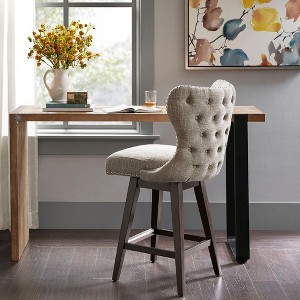 NicBex Dining Chairs Stool Upholstered Chair with Nailhead Accent Swivel Counter Stool with High Wingback Button Tufted for Kitchen - 1 of 4