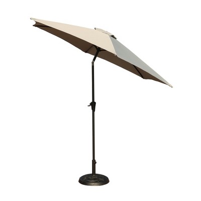 XINGHANZHENXUAN Outdoor Patio Umbrella, Patio Umbrella with 33 pounds Round Resin Umbrella Base, Push Button Tilt and Crank lift