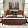 SinCiDo Farmhouse Full Size Bed Frame w/Storage Bookcase Headboard & Charging Station, Wood Platform Bed w/Wood Slat Support - 3 of 4
