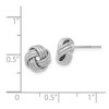 Black Bow Jewelry 8.5mm (5/16 in) 14k White Gold Polished & Textured Love Knot Earrings - image 2 of 3