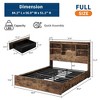 Full Size Bed Frame with High Storage Bookcase Headboard, Wood Bed Frame with 4 Storage Drawers - 2 of 4