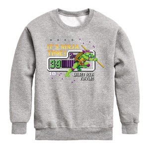 Boys' - Teenage Mutant Ninja Turtles - Its Ninja Time Donnie Graphic Long Sleeve Fleece Sweatshirt - 1 of 4