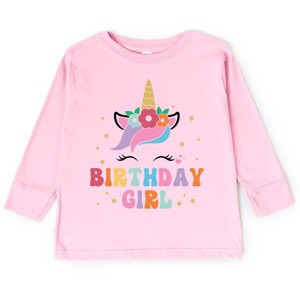 The Juniper Shop Birthday Girl Unicorn Toddler Long Sleeve Tee - 1 of 4