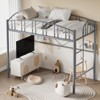 COZONY Twin Loft Bed with Stairs & Safety Rail - Space Saving Metal Frame for Kids Room or Dorm, No Box Spring Needed - 3 of 4