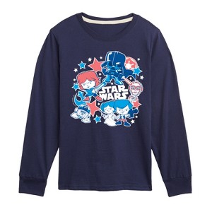 Boys' - Star Wars - Americana Stickers Long Sleeve Graphic T-Shirt - 1 of 4