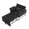 VYNXARIA 34.3inch Convertible Pull-out Sleeper Chair, can be easily converted into a twin size bed,Black - 3 of 4