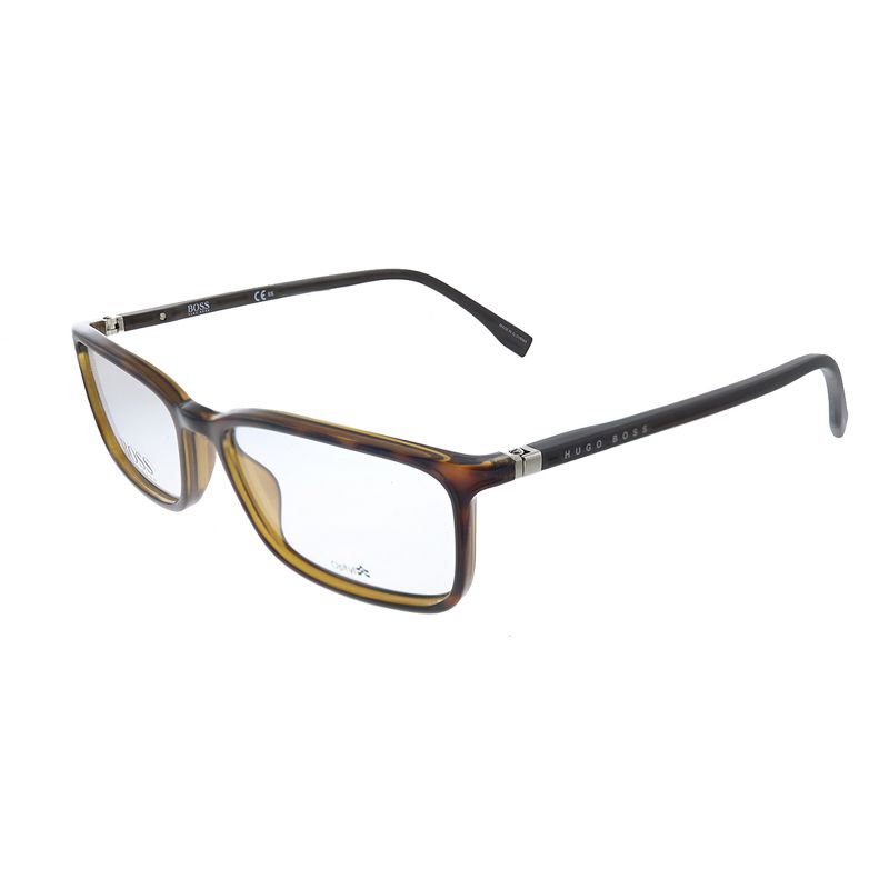 Hugo Boss BOSS 0963 086 Unisex Rectangle Eyeglasses Dark Havana 55mm, 1 of 4