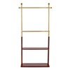 Racxily Dual-Tone Solid Wood Hanger (Walnut/Crabapple) – Modern Minimalist Coat Rack with Resin Tray, Ideal for Bedroom/Living Room - 4 of 4