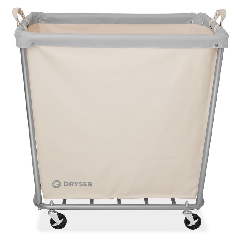 Dryser Round Commercial Heavy-Duty Rolling Laundry Hamper, Steel Frame Cart on Wheels with Removable Canvas Bin for Hotel or Home, 2 of 8