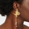 Folded Wing Butterfly Tassel Earrings - Wild Fable™ Gold: Nickel-Free Metal, Post Closure, Drop Style, 2" Length - 2 of 3