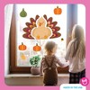Big Dot of Happiness Thanksgiving Turkey Window Clings, Reusable Friendsgiving Holiday Window Sticker Decorations Decals, Fall Harvest Static Clings - 2 of 4