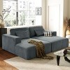 Double Sofa Bed with Fabric and Pocket Spring Support,Convertible Polyester Lounger with Split Design for Living Room Guest Space-Cuddlewood - 2 of 4