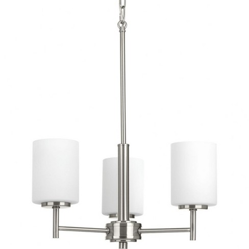Progress Lighting Replay 3-light Chandelier, Brushed Nickel, White ...